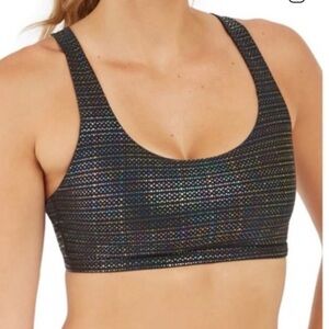 NWOT SPANX METALLIC DOTTED SPARKLE SPORTS BRA SZ MEDIUM M